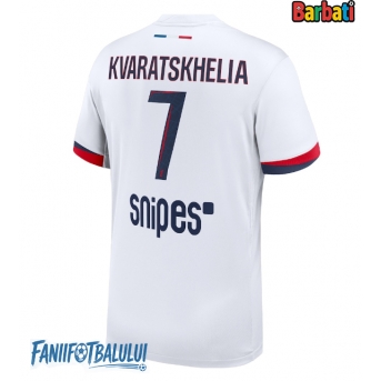 Paris Saint-Germain Khvicha Kvaratskhelia #7 Tricou Fotbal Replică 2025-26 Barbati Deplasare